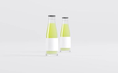 Meyve Suyu Şişeleri 3D Görüntü