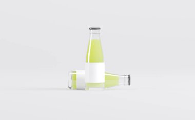 Meyve Suyu Şişeleri 3D Görüntü