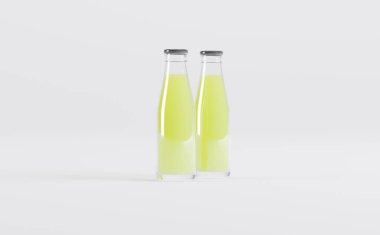 Meyve Suyu Şişeleri 3D Görüntü