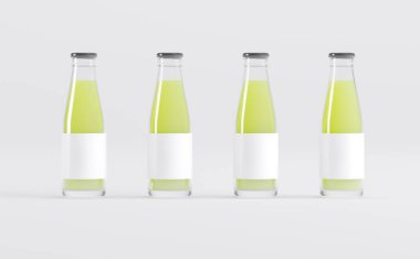 Meyve Suyu Şişeleri 3D Görüntü