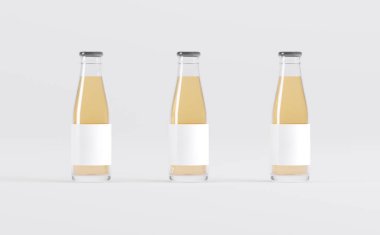 Meyve Suyu Şişeleri 3D Görüntü