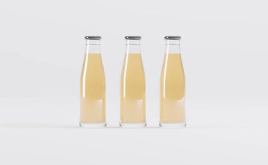 Meyve Suyu Şişeleri 3D Görüntü