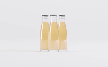 Meyve Suyu Şişeleri 3D Görüntü