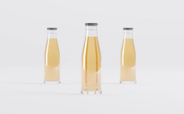 Meyve Suyu Şişeleri 3D Görüntü