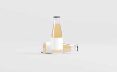 Meyve Suyu Şişeleri 3D Görüntü