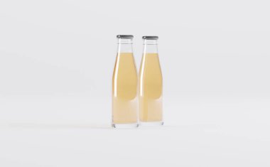 Meyve Suyu Şişeleri 3D Görüntü