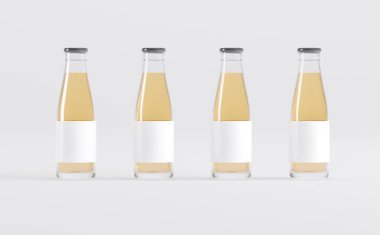 Meyve Suyu Şişeleri 3D Görüntü