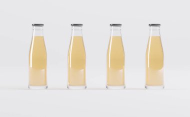 Meyve Suyu Şişeleri 3D Görüntü