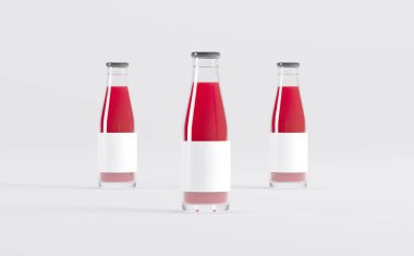 Meyve Suyu Şişeleri 3D Görüntü