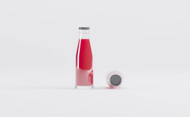 Meyve Suyu Şişeleri 3D Görüntü