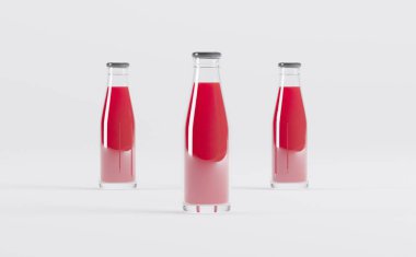 Meyve Suyu Şişeleri 3D Görüntü