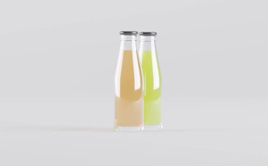 Meyve Suyu Şişeleri 3D Görüntü