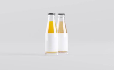 Meyve Suyu Şişeleri 3D Görüntü