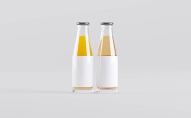 Meyve Suyu Şişeleri 3D Görüntü