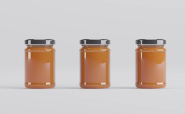 Kayısı Jam Jars 3D Görüntü