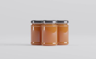 Kayısı Jam Jars 3D Görüntü