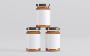 Kayısı Jam Jars 3D Görüntü