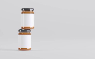 Kayısı Jam Jars 3D Görüntü