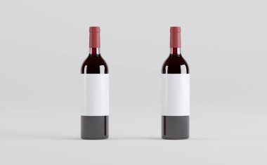Şarap Şişeleri 3 boyutlu tasvir