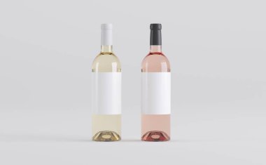 Şarap Şişeleri 3 boyutlu tasvir