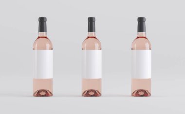 Şarap Şişeleri 3 boyutlu tasvir