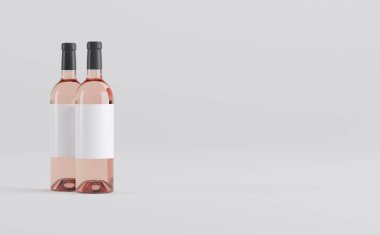 Şarap Şişeleri 3 boyutlu tasvir