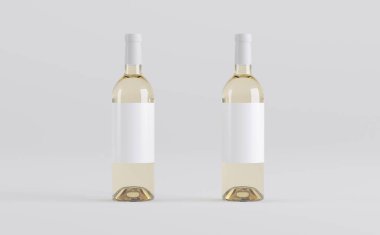 Şarap Şişeleri 3 boyutlu tasvir