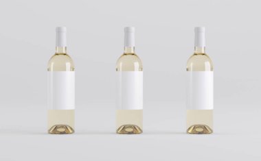 Şarap Şişeleri 3 boyutlu tasvir