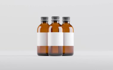 Amber Şişe Model 3D Görüntü