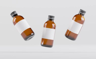 Amber Şişe Model 3D Görüntü