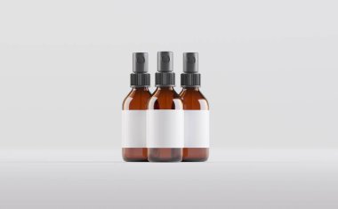 Amber Glass Sprey Şişe Model 3D Görüntü