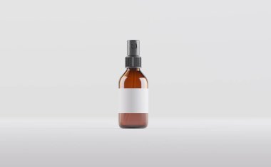 Amber Glass Sprey Şişe Model 3D Görüntü