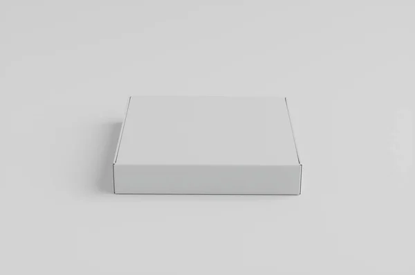 Rendering White Box Grey Background Shadow — Stock Photo, Image