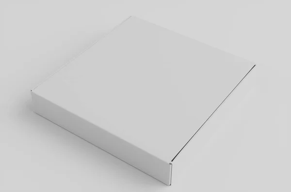 Caja Blanca Caja Cartón Ilustración Burla — Foto de Stock