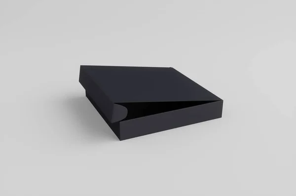 Caja Negra Caja Cartón Ilustración Burla —  Fotos de Stock