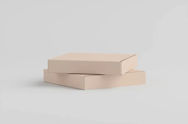 Cardboard Box Mockup Illustration — Stock Photo, Image