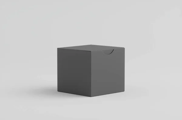 Caja Negra Caja Cartón Ilustración Burla —  Fotos de Stock