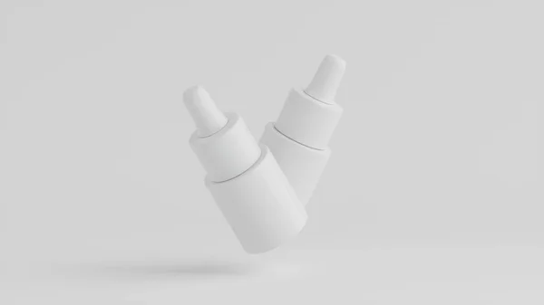 白色化妆品瓶模型3D图解 — 图库照片