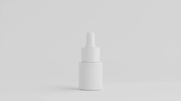 ホワイト化粧品ボトルモックアップ3Dイラスト — ストック写真