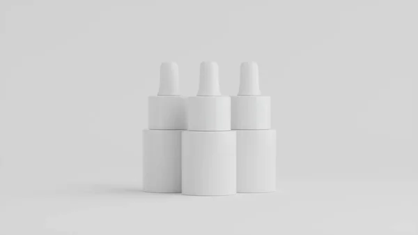 Biała Kosmetyka Mockup Butelki Ilustracja — Zdjęcie stockowe