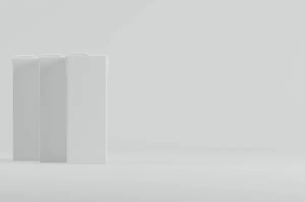 液体纸盒包装模型3D渲染 — 图库照片