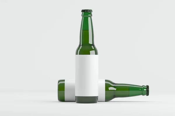 Bierfles Groen Mockup Illustratie — Stockfoto