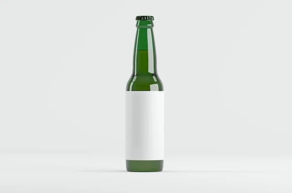 Birra Bottiglia Verde Mockup Illustrazione — Foto Stock