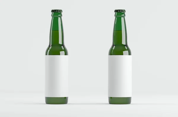 Пивна Пляшка Зелений Макет Ілюстрація — стокове фото