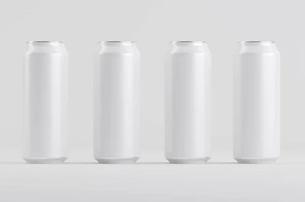 Bir Soda Putih Aluminium Dapat Mockup Ilustrasi — Stok Foto
