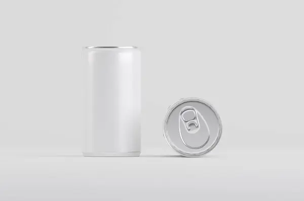 알루미늄 White Soda Beer Can Mockup Illustration — 스톡 사진