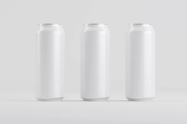 Aluminium White Soda Bier Kan Mockup Illustratie — Stockfoto