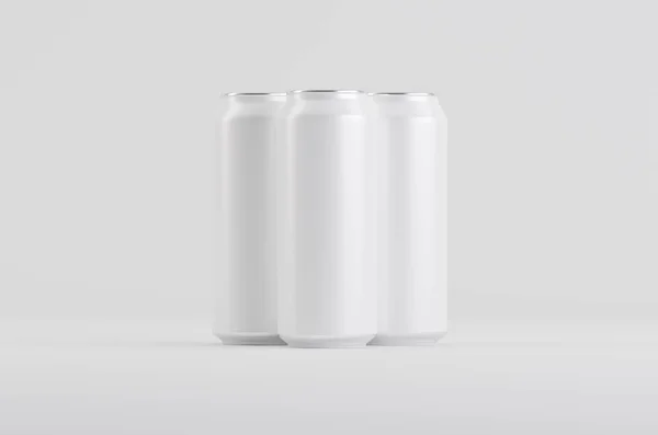 铝白色Soda啤酒能模拟3D图解 — 图库照片