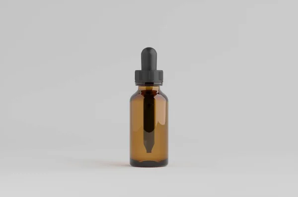 Bouteille Compte Gouttes Brown Amber Mockup Illustration — Photo