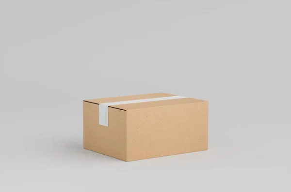 Cardboard Carton Box Mockup Illustration — Stock Photo, Image